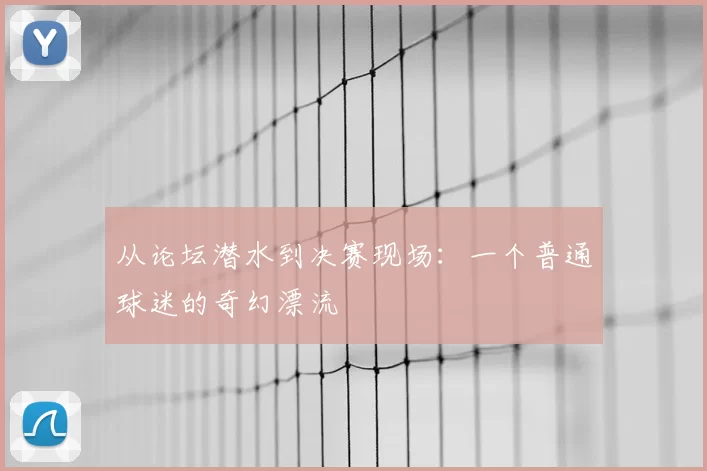 从论坛潜水到决赛现场:一个普通球迷的奇幻漂流