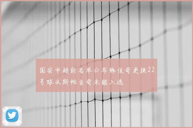 国安中超新名单公布韩佳奇更换22号球衣斯帕吉奇未能入选