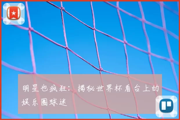 明星也疯狂:揭秘世界杯看台上的娱乐圈球迷